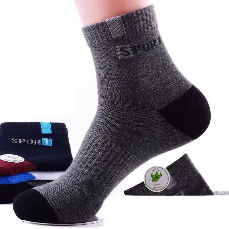 Chaussettes mi-mollet homme coton toutes saisons pêche randonnée couleur unie versatile