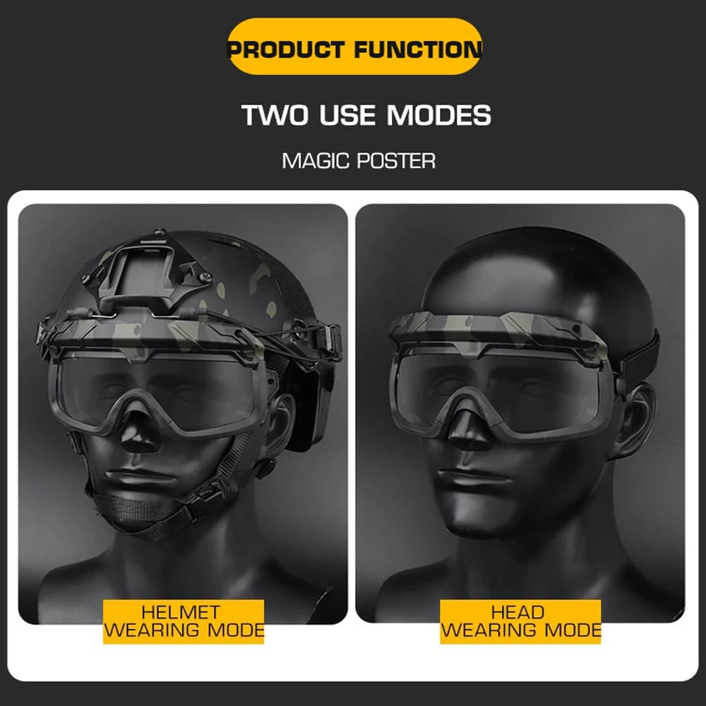Lunettes tactiques pêche - Protection anti-brouillard, anti-vent pour pêche sportive et airsoft