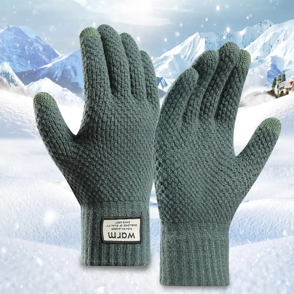 Gants hiver thermiques hommes épais doublés polaire anti-dérapants écran tactile coupe-vent vélo