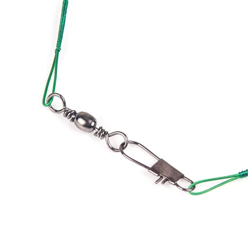 20 pièces bas de ligne acier anti-dent 15 à 30 cm avec émerillon pour pêche des carnassiers