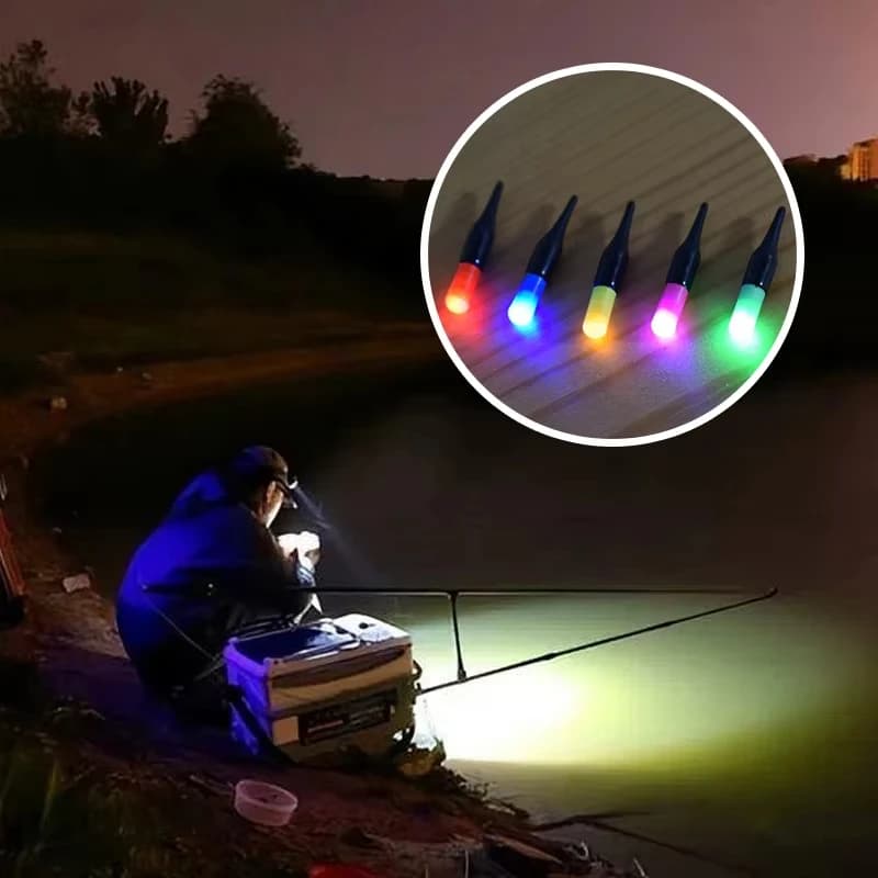 5 queues lumineuses LED pour flotteurs de pêche - bâtons luminescents à changement de couleur