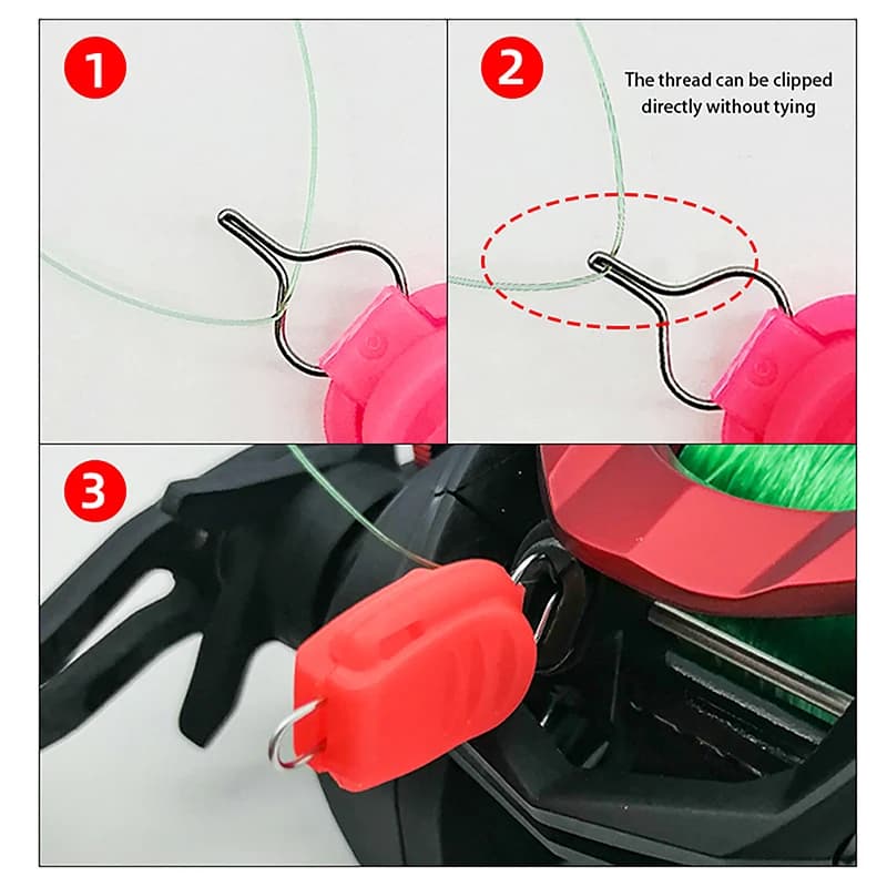 5 clips arrêt-ligne pour moulinet baitcasting, porte-fil de pêche et accessoires pesca