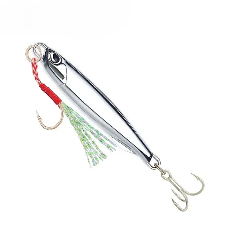 Lot de 10 leurres métalliques jig 20g 30g 40g pour pêche en mer et bar, appât cuivré