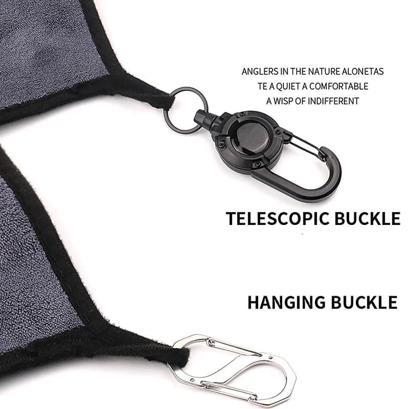 Serviette de pêche portable épaisse antidérapante avec boucle pour essuyage mains et matériel