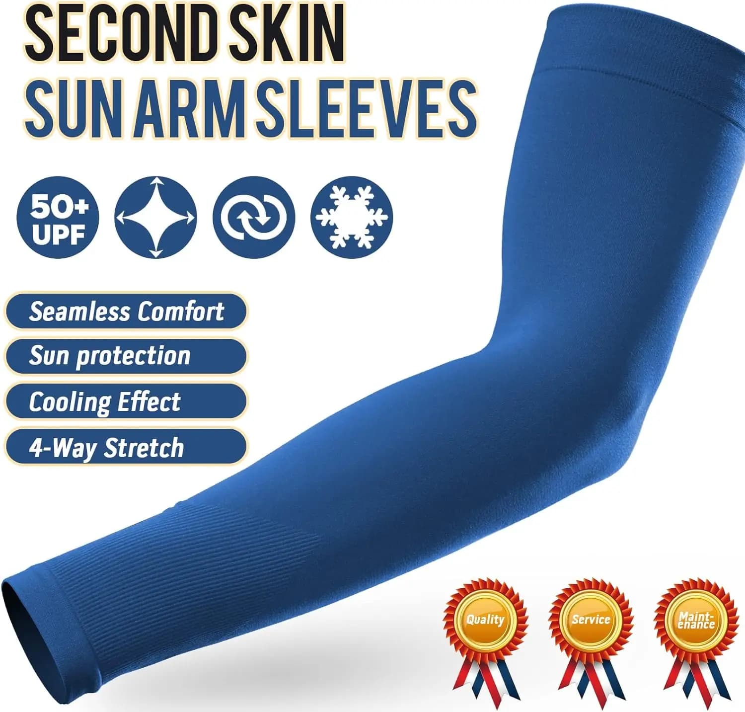 Manchons bras fraîcheur UV protection 2 pièces unisexe - Sport pêche cyclisme running extérieur séchage rapide