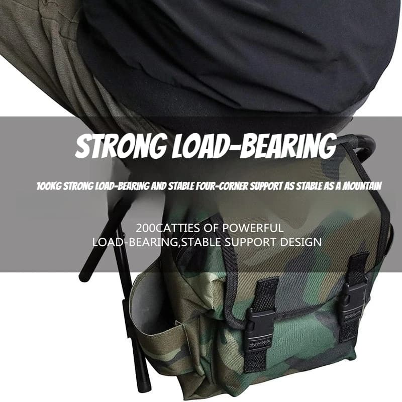 Chaise sac à dos camouflage randonnée pliante portable tabouret pêche double sangle chasse