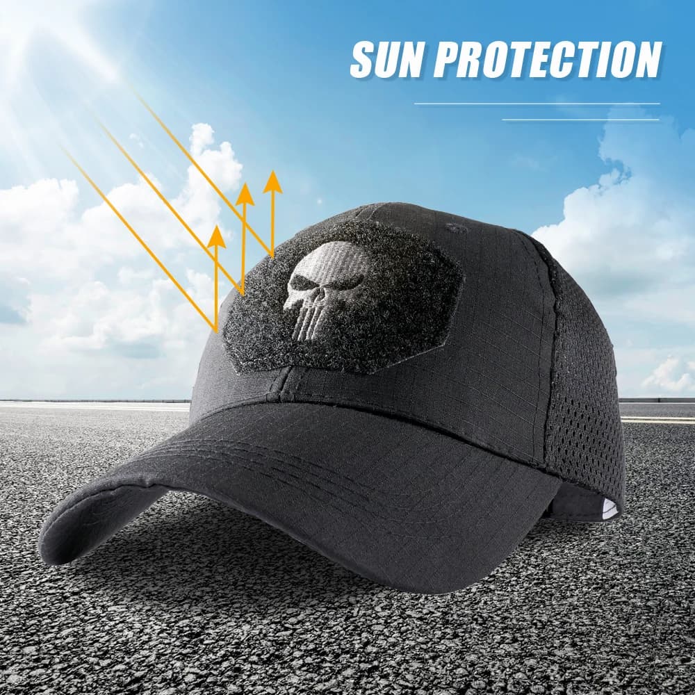 Casquette baseball respirante pêche sport outdoor - Protection solaire mesh snapback randonnée chasse
