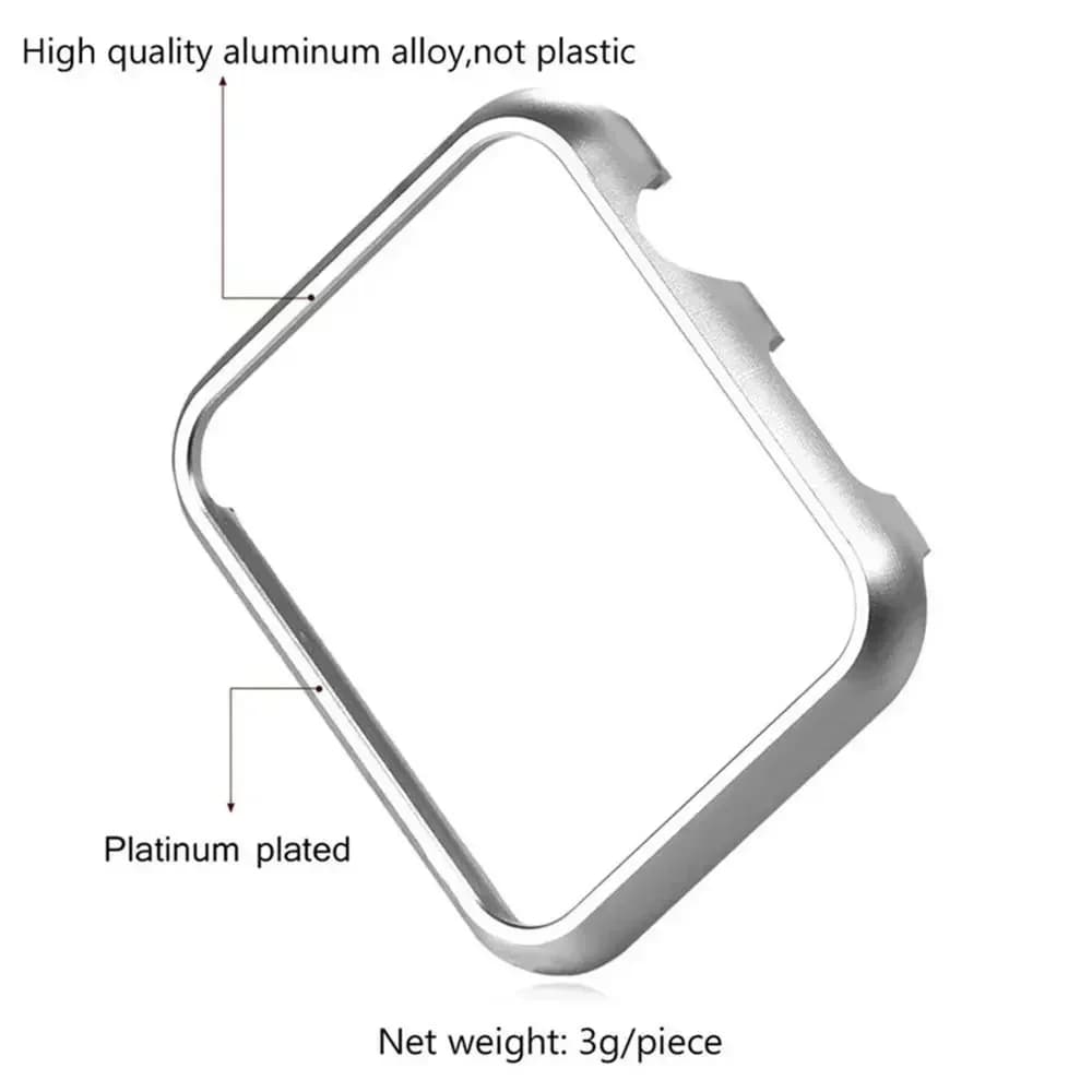 Cadre métal aluminium or pour Apple Watch SE 10 9 8 7 - protection étanche pêche