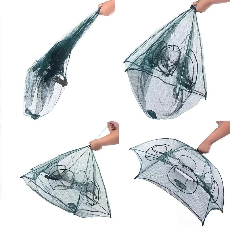Filet de pêche hexagonal pliable portable - Idéal pour crevettes et petits poissons en eau douce