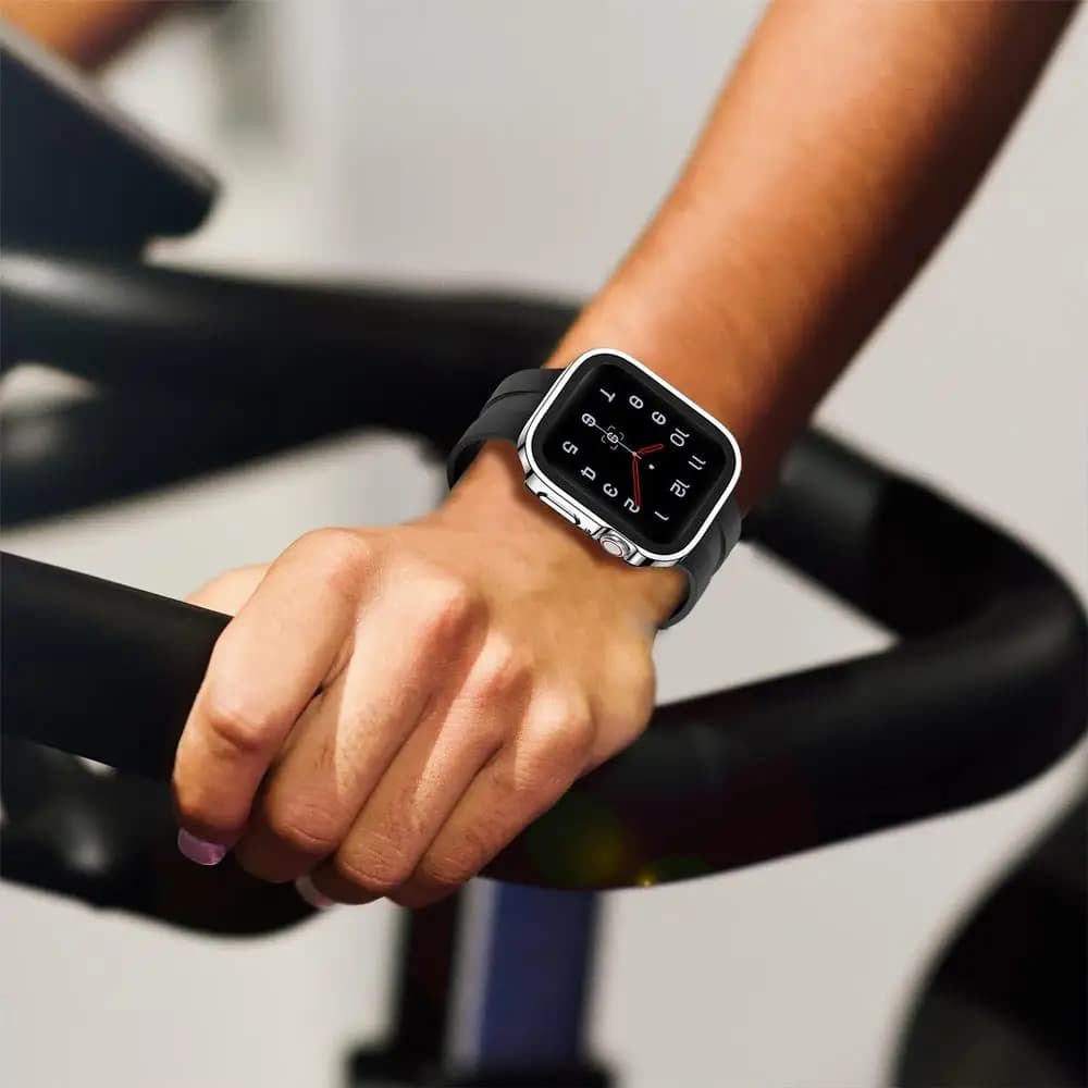 Protection écran verre trempé pour Apple Watch 9 8 7 6 SE Ultra 49mm 45mm 41mm coque bord droit étanche