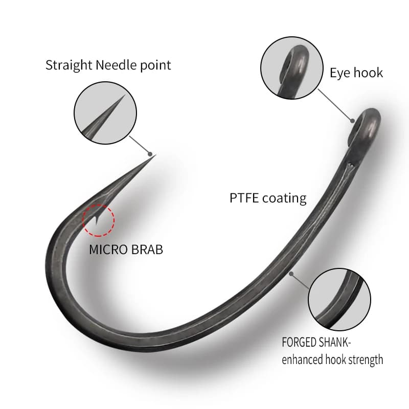 Montage carp fishing Ronnie Rigs prêt à pêcher avec hameçon courbe PTFE et micro ring pour carpe