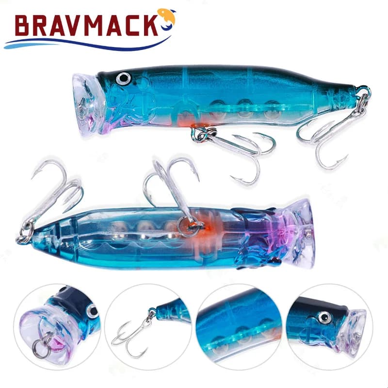 Leurre flottant Popper Wobbler pour pêche à la carpe - Appât artificiel accrocheur et vibrant