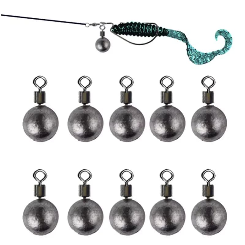 Lot de 10 plombs de pêche 3.5g à 20g - Plombs plats et bombés pour pêche à la carpe et pêche sportive
