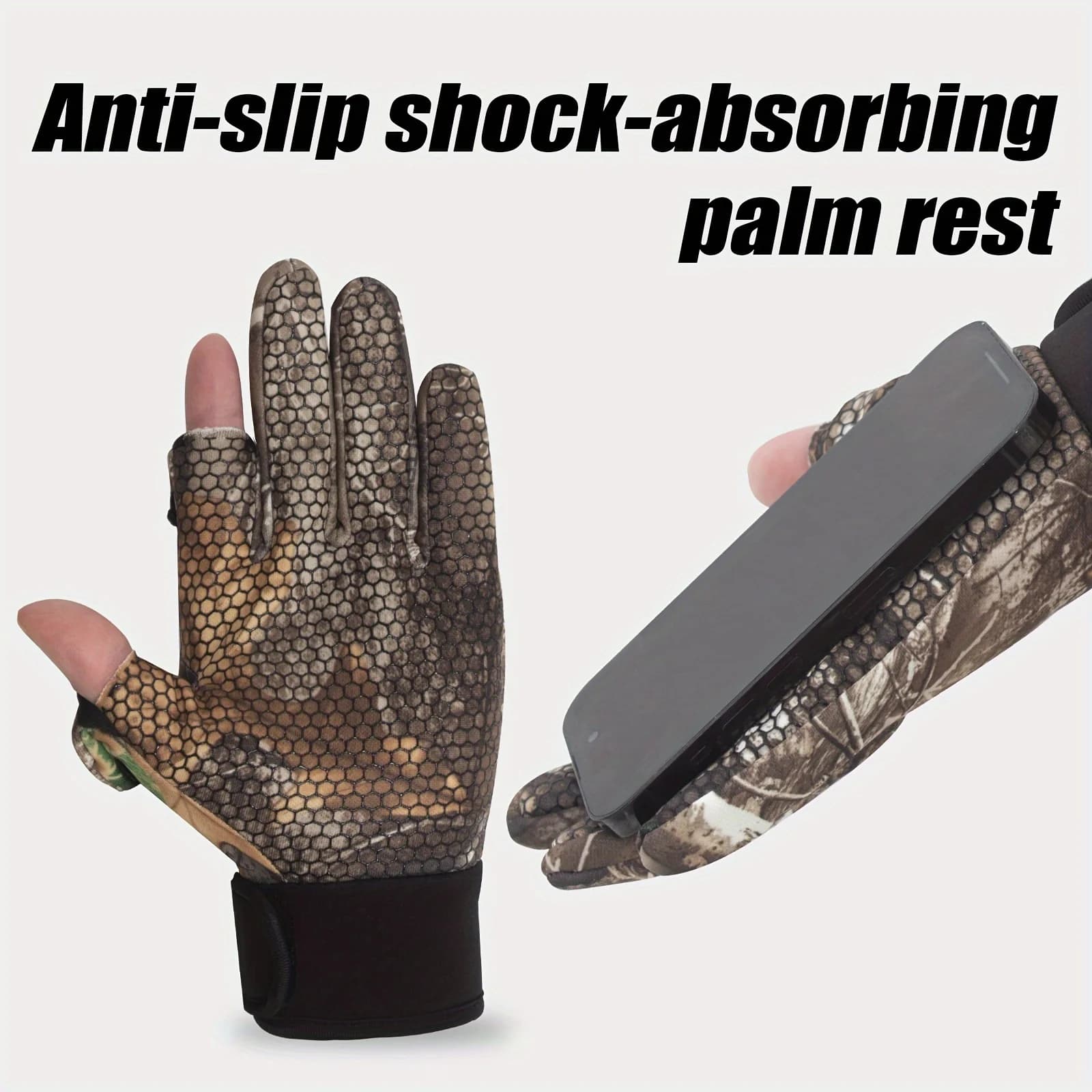 Gants de chasse automne hiver doigts complets - Écran tactile antidérapant - Pêche randonnée protection hivernale