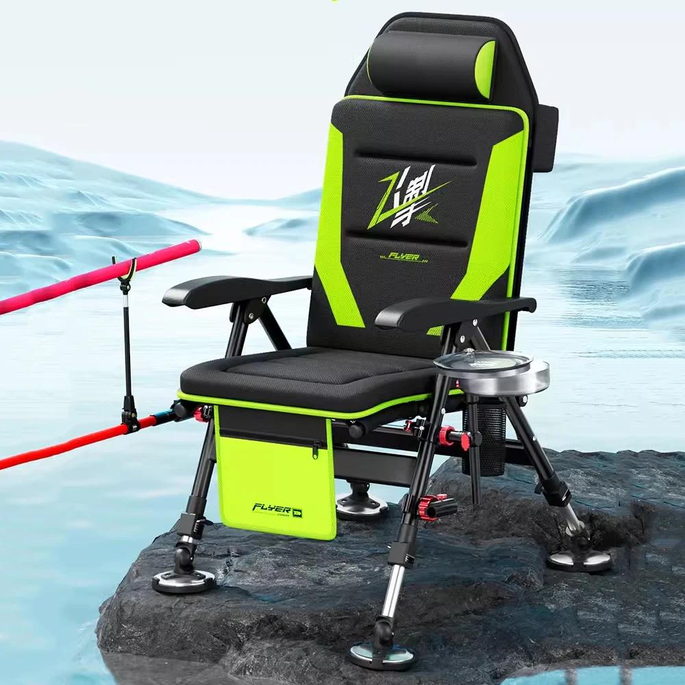 Chaise de pêche pliante européenne renforcée portable pour pêche eau douce et camping