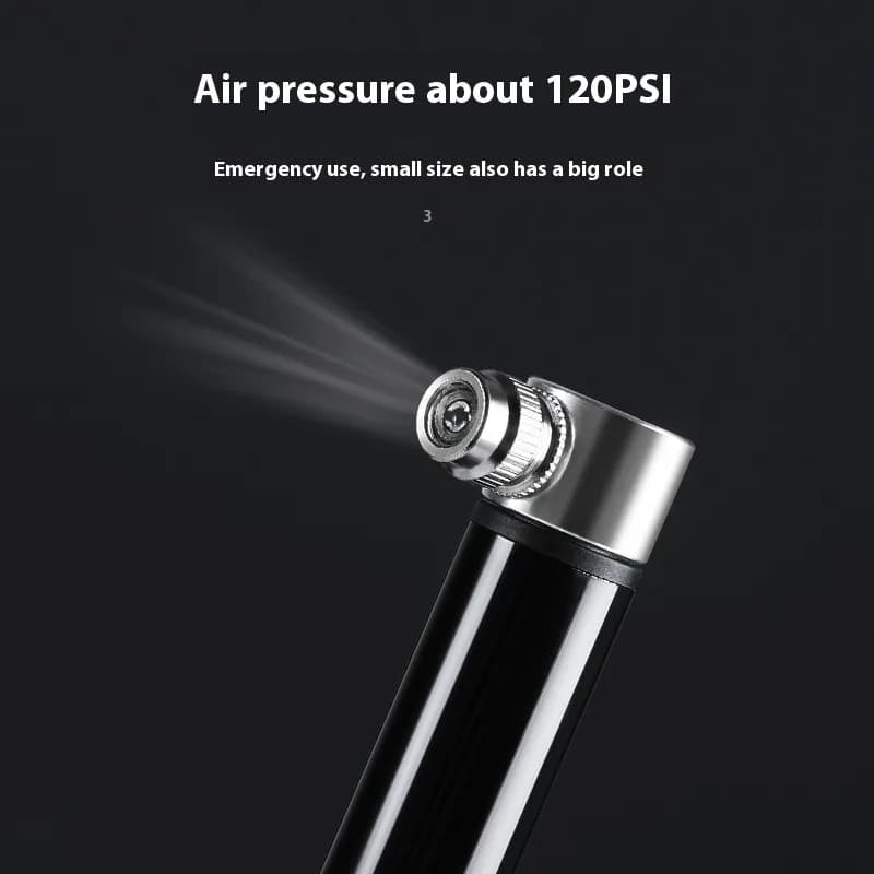 Pompe à main mini portable pour vélo 120 PSI - Gonfleur pneu VTT route compact poche pêche cyclisme