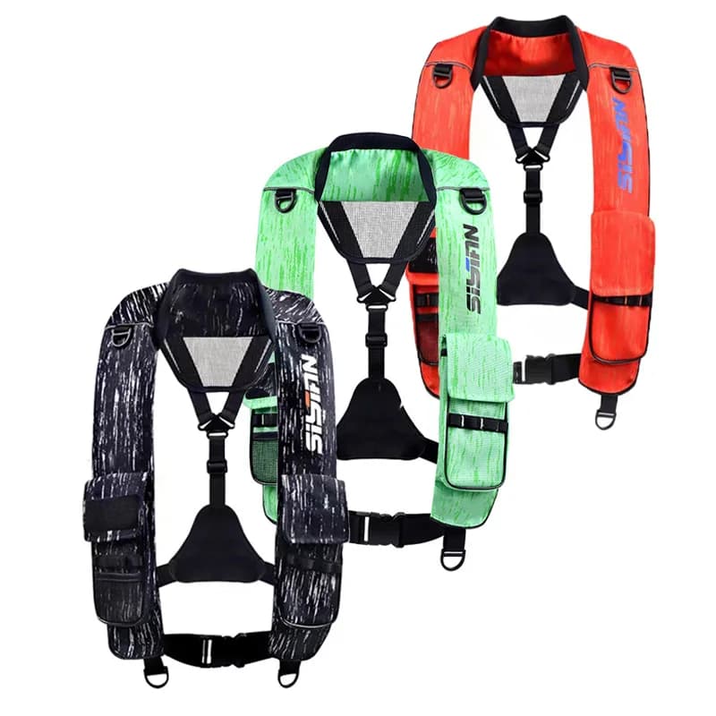 Veste de sauvetage gonflable pêche adulte Luya, gilet de sécurité auto-manuel pour baignade
