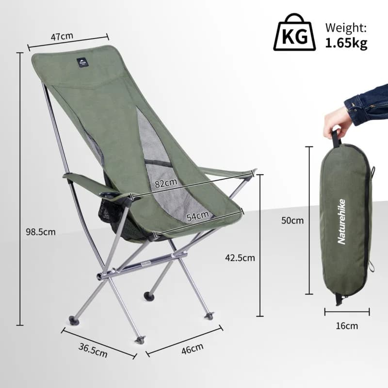 Fauteuil Naturehike dossier haut extérieur - Siège confortable ergonomique pour pêche et camping