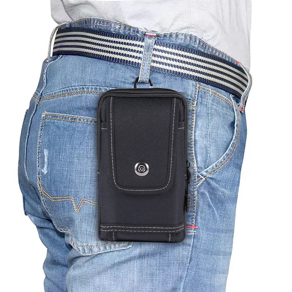 Sac ceinture tactique double couche avec poche téléphone - banane EDC pêche chasse randonnée