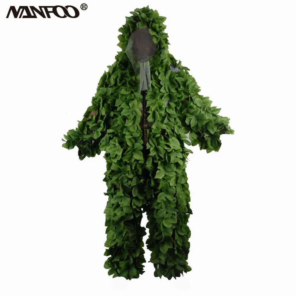 Tenue sticky flower camouflage bionique feuilles - Combinaison ghillie résistante pêche CS