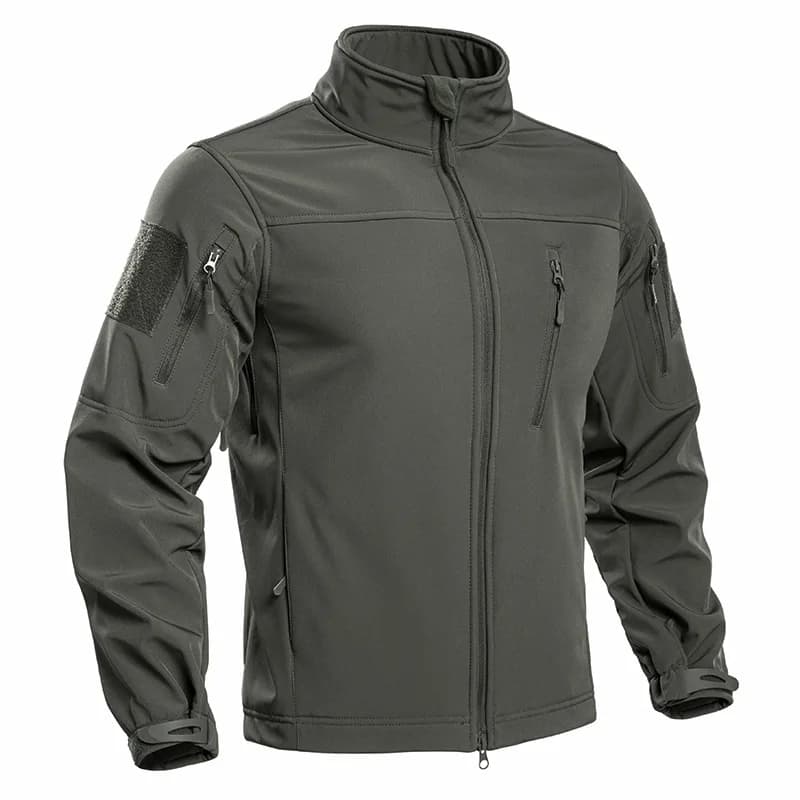Veste Softshell tactique homme doublée polaire - Imperméable coupe-vent à fermeture complète pour randonnée