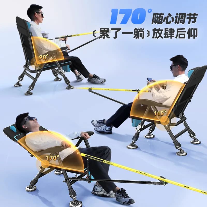 Chaise pêche européenne YUZHIYUAN nouvellement épaissie spéciale sauvage pliante tout-terrain équipement