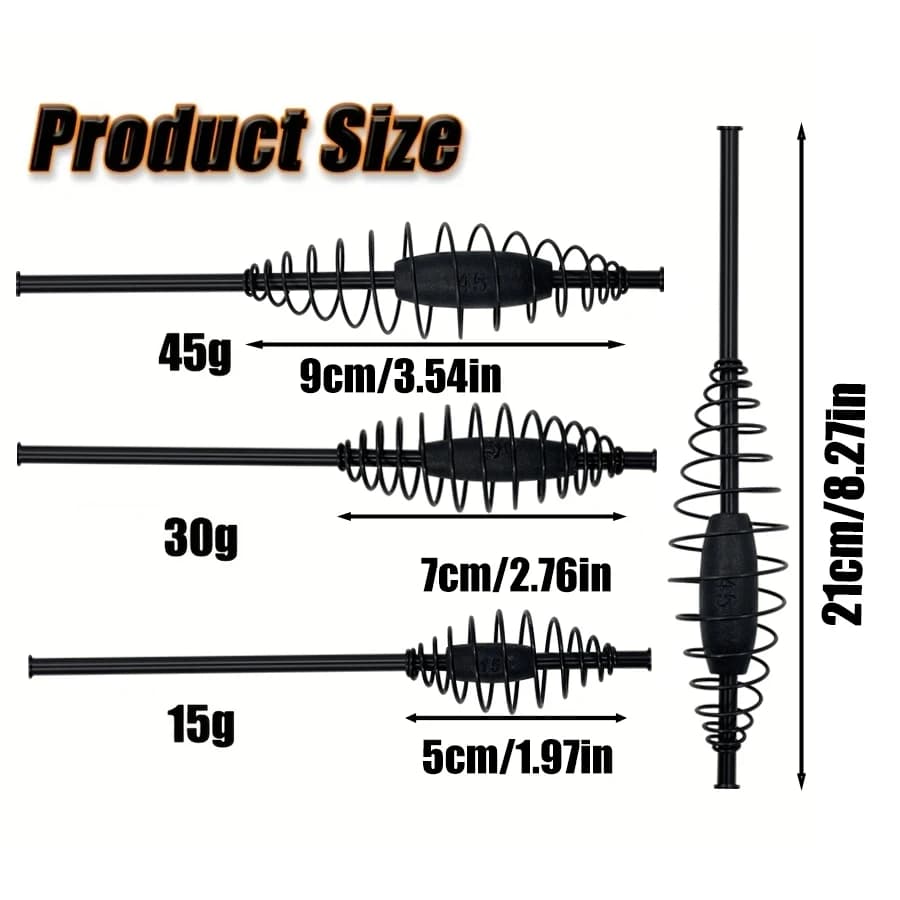 Cage à amorce lourde pour pêche de la carpe avec ressort réglable et contrepoids coulissant 15g-45g