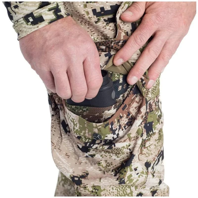 Pantalon technique camouflage alpin de qualité - Pêche en montagne, sports outdoor, confort respirant
