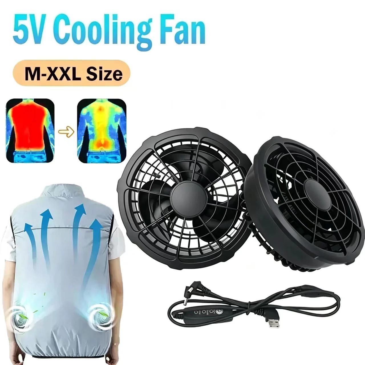Veste Rafraîchissante avec Ventilateur 5V 3 Vitesses pour Pêche Randonnée et Travail d'Été