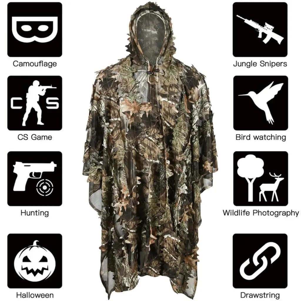 Veste champ équipement observation oiseaux Ghillie - tenue camouflage chasse pêche tactique homme