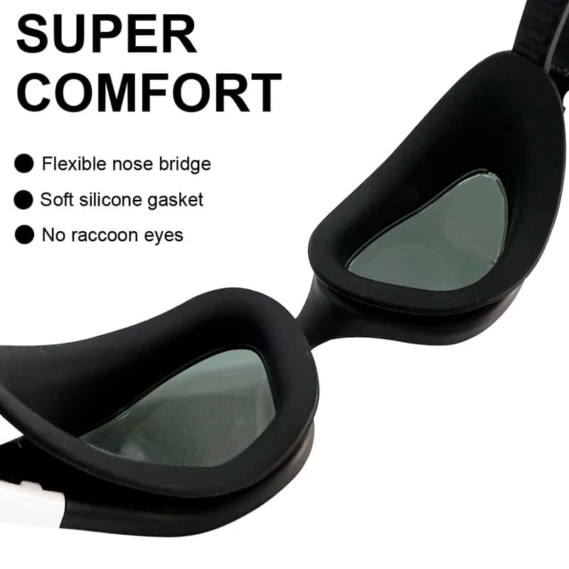 Lunettes de natation adultes polarisées protection UV anti-buée vision large piscine professionnelles