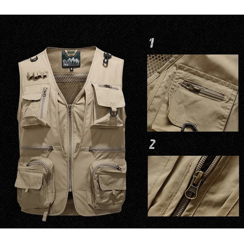 Veste sans manches mode 2025 - Légère et ample - Multi-poches sport - Taille plus 5XL - Respirante outdoor