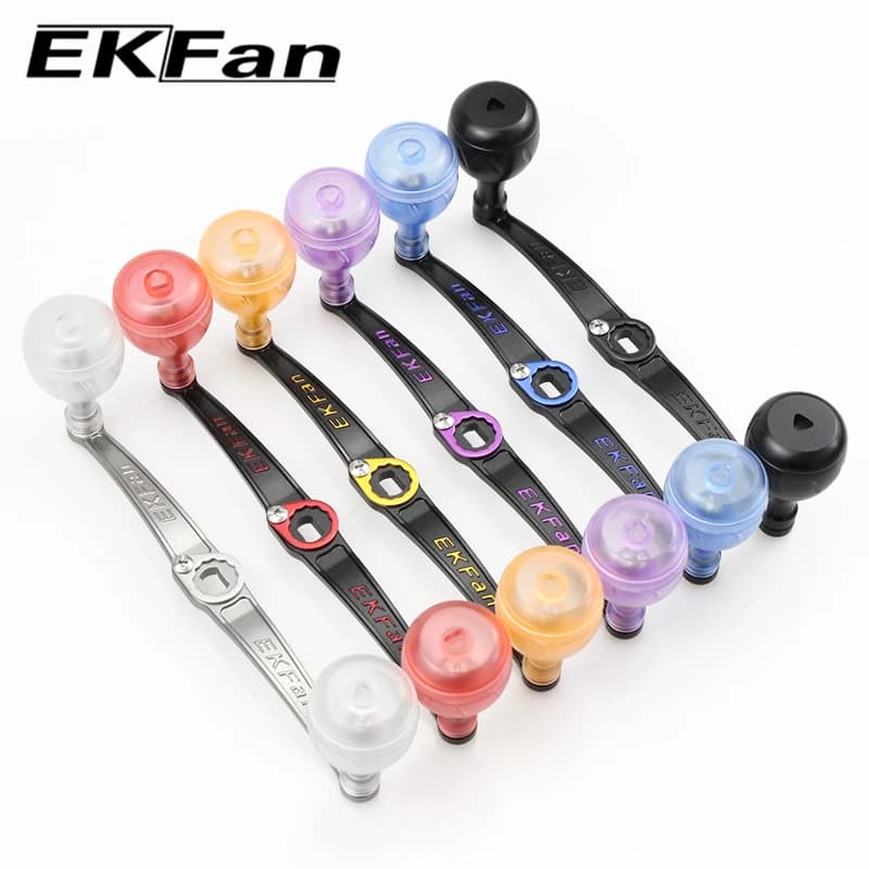 Moulinet de pêche ultraléger EKFAN 140mm 24g - poignées alliage et boutons acrylique pour montage DIY