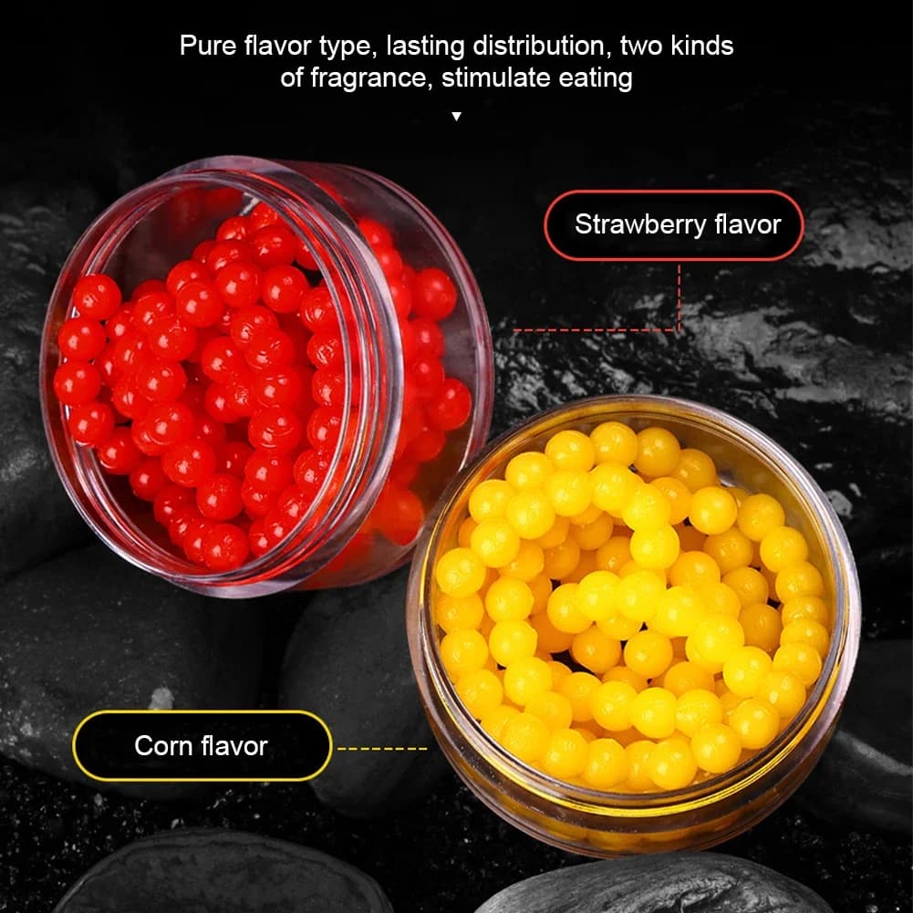 Perles flottantes appât fraise 2-5mm - esches artificielles TPR pour carpe herbivore