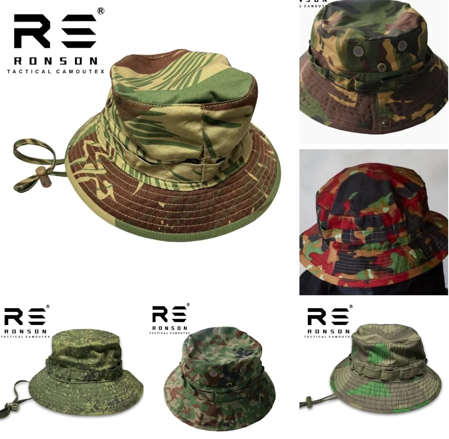 Chapeau camouflage neige Rhodesian Big Five été pêche camping protection solaire bennie tactique