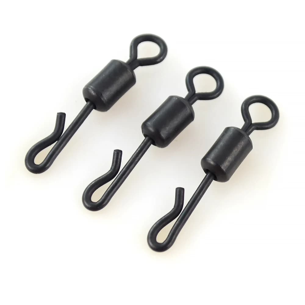 Émerillons rapides acier inox pour pêche carpe - 20 pièces - Accessoires montages pêche - Terminal tackle