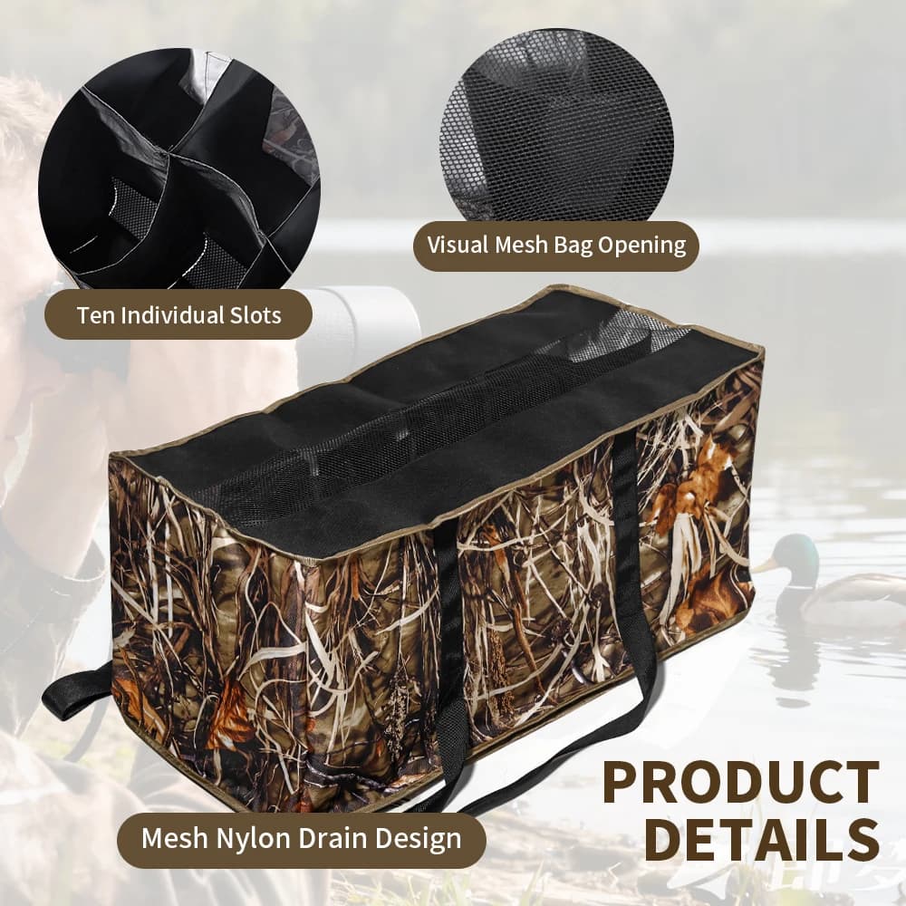 Sac transport 10 leurres canard chasse - accessoire essentiel protection leurres gibier d'eau