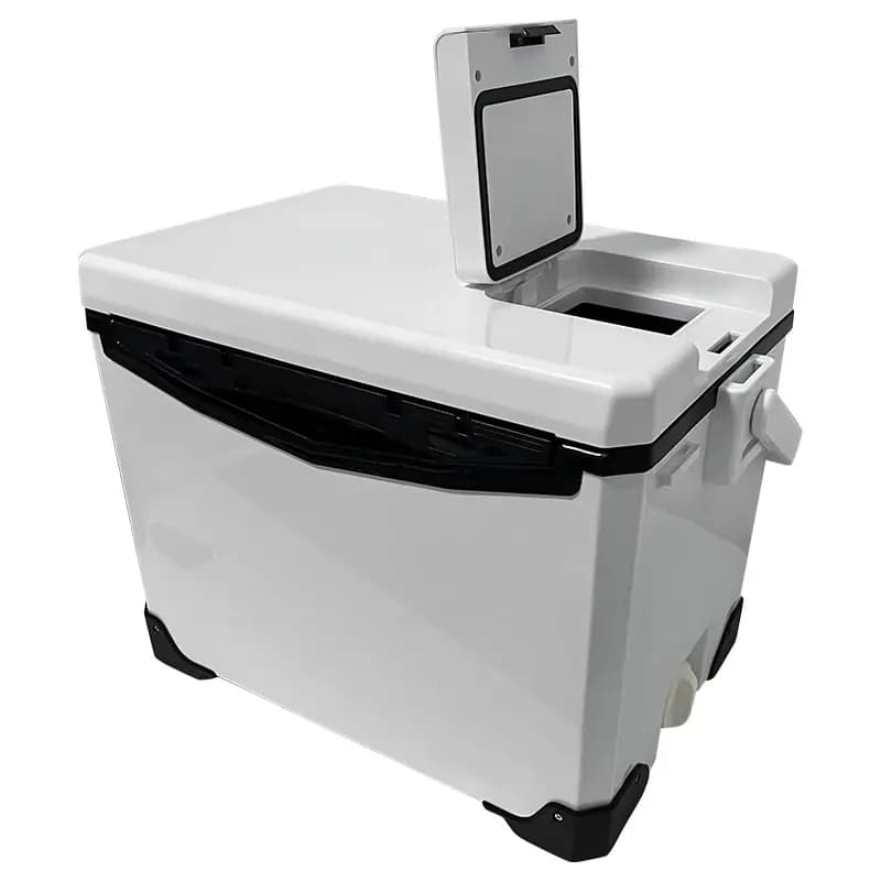 Glacière de pêche 10L à 48L, boîte à outils étanche avec aérations pour rangement matériel mer