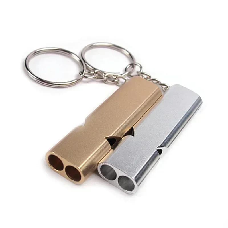 Sifflet EDC aluminium pour survie outdoor - Accessoire clé pêche randonnée camping décibels élevés