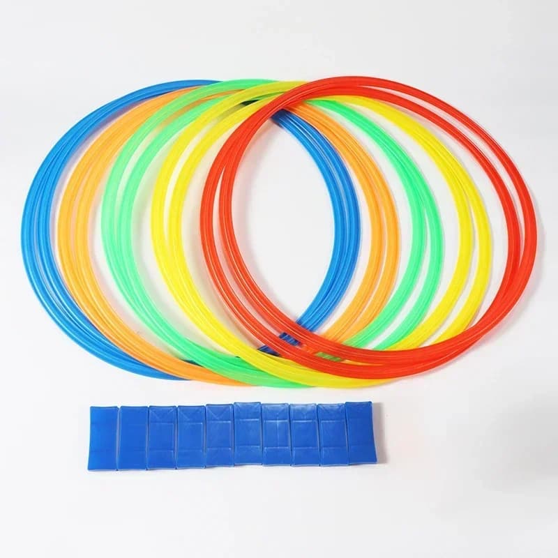 Jeu anneaux saut treillis enfants parc pêche motricité jouets sport entraînement physique 10 cerceaux