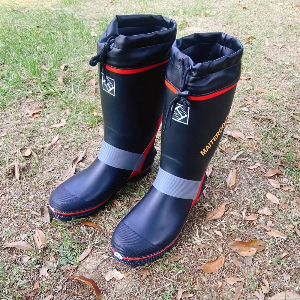 Bottes de pêche imperméables Secure-Fit hommes antidérapantes avec crampons acier - Bottes de pluie style pêche