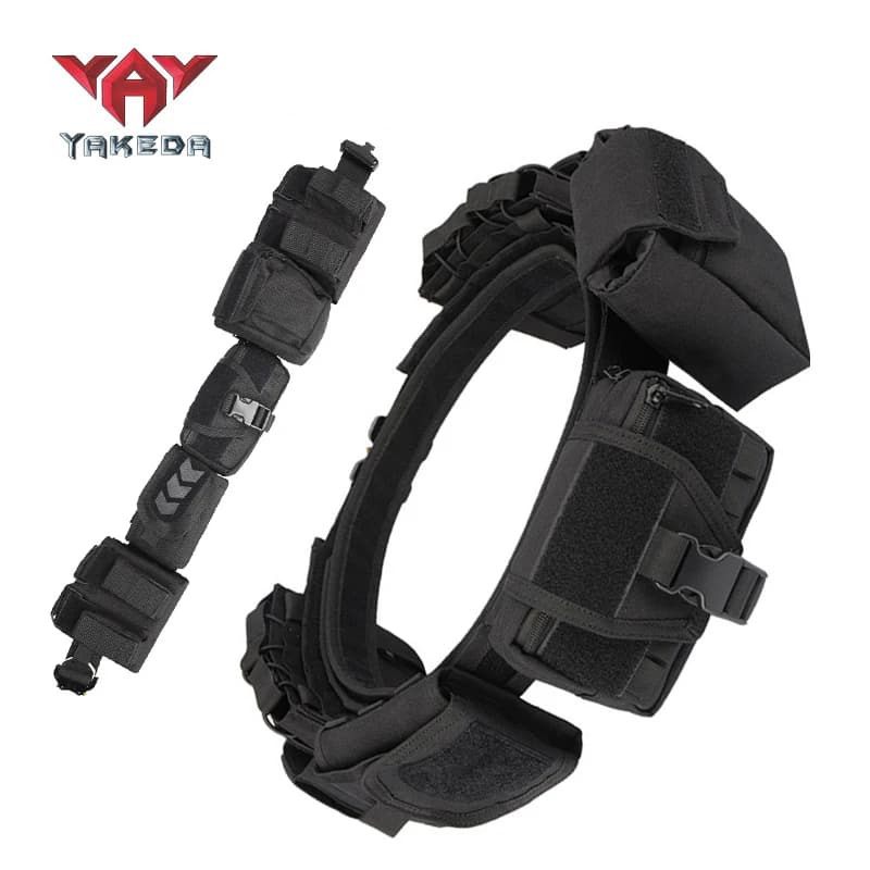 Ceinture tactique Yakeda noir pour pêche airsoft - Équipement sécurité chasse outdoor