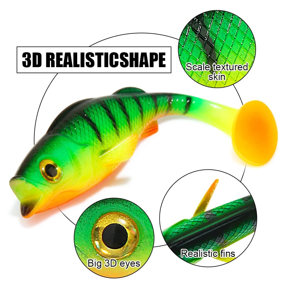 Leurre Souple Spinpoler Vigour Perch Shad 7cm 11cm 14cm pour Leurrer Sandre Brochet et Perche