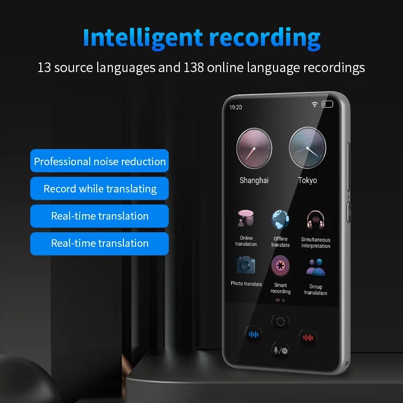 Traducteur vocal portable S85 Pro 138 langues écran grand format pour voyages pêche à l'étranger