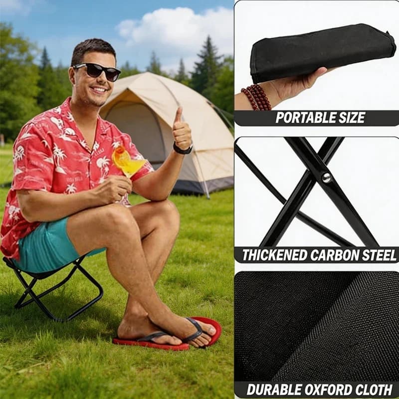 Petit tabouret pliant ultraléger pêche randonnée plage jardinage avec sac rangement