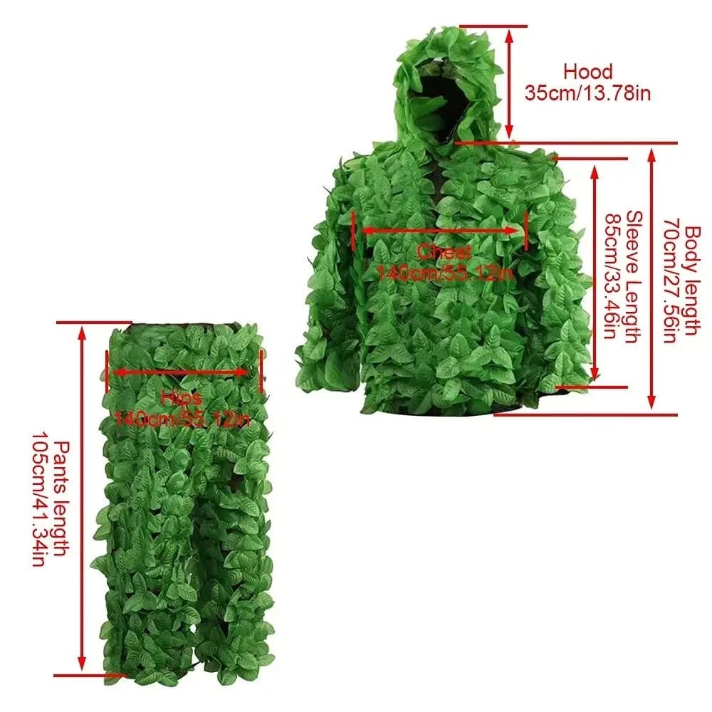 Tenue camouflage bionique Ghillie pour homme femme - vêtements tactiques chasse pêche extérieur