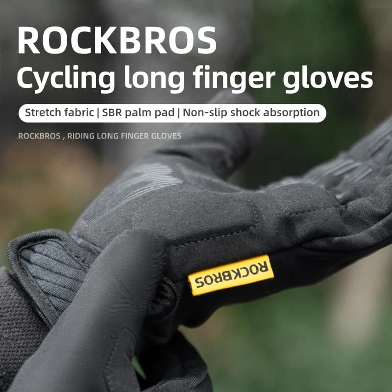 Gants vélo hiver ROCKBROS - Polaire coupe-vent écran tactile pour VTT et route hommes