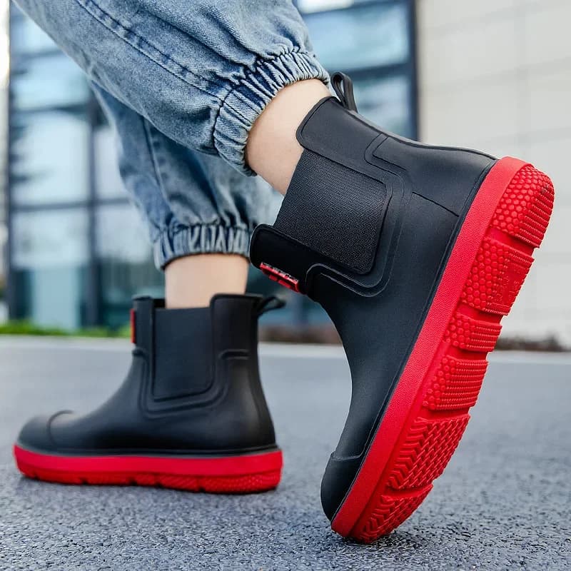 Bottes pluie couples antidérapantes semelle épaisse cuisine travail hommes femmes adultes pêche EVA