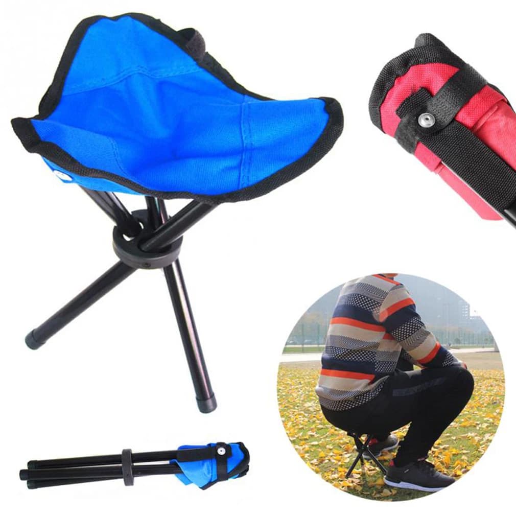Tabouret de pêche pliant à trois pieds en fer pour randonnée pêche et accessoires de loisirs