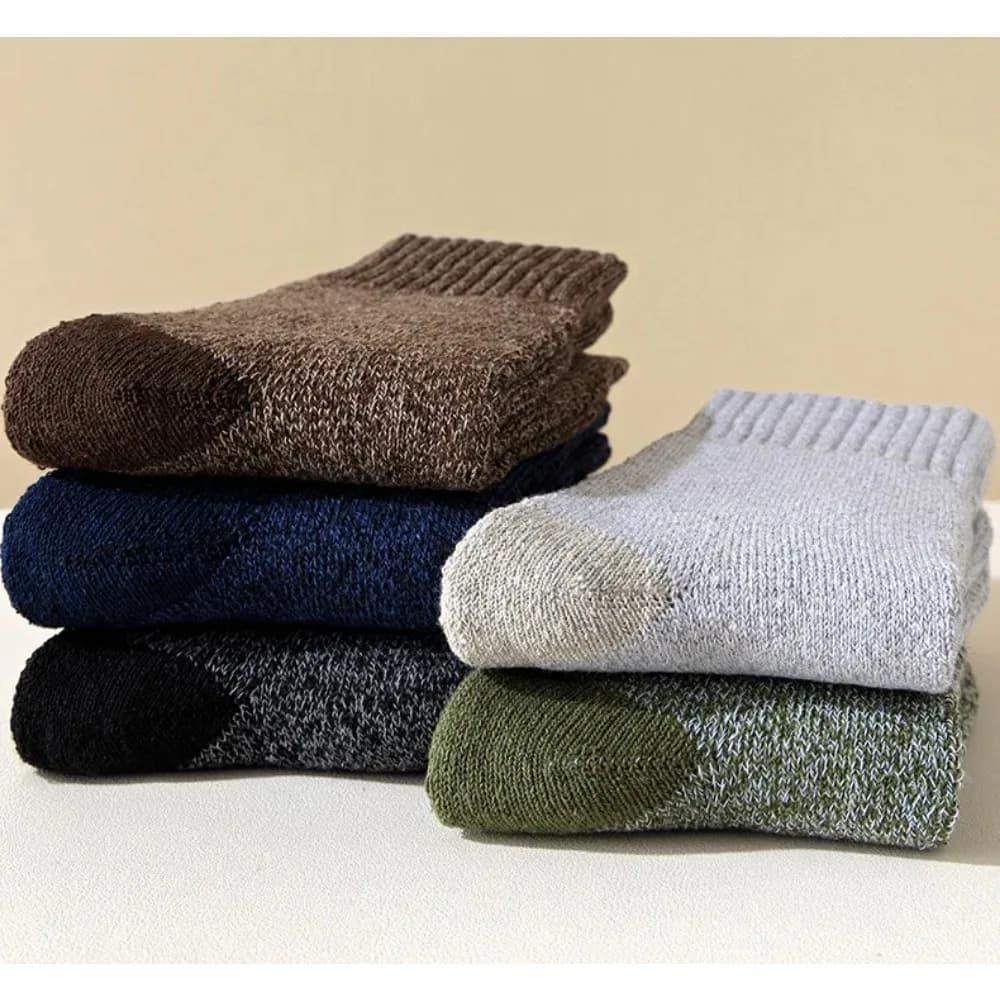 Chaussettes homme en laine mérinos épaisses 2026 - 5 paires pour randonnée et temps froid, thermiques